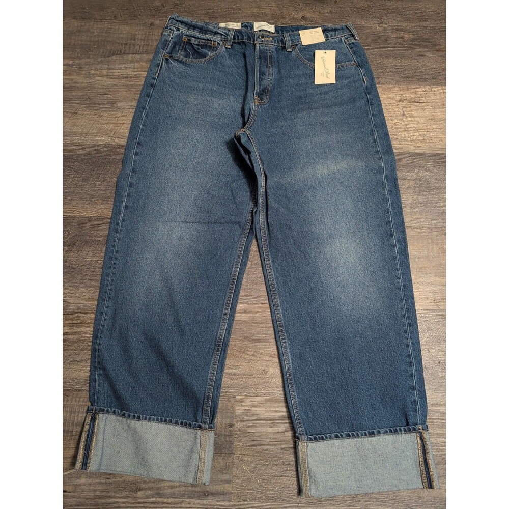 Universal Thread Women’s Mid-Rise ’90s Baggy Jeans Size 14 Dark Wash NWT